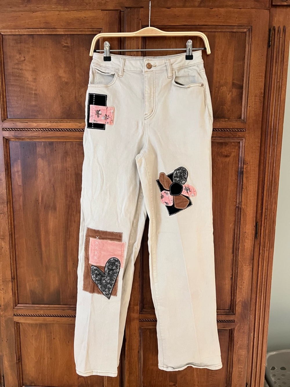 SO Wide Leg Patchwork Denim Jeans | Size 28 |        Preowned